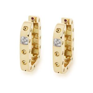 Roberto Coin Pois Moi Diamond Earrings in 18K Yellow Gold 0.10 CTW